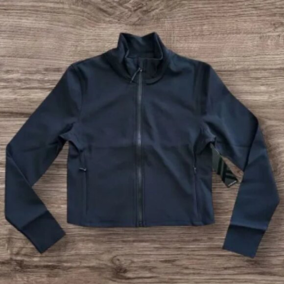 Kyodan Black Jacket Rubbed Full Length Sipper with Standing Collar Women’s Large - Picture 1 of 7